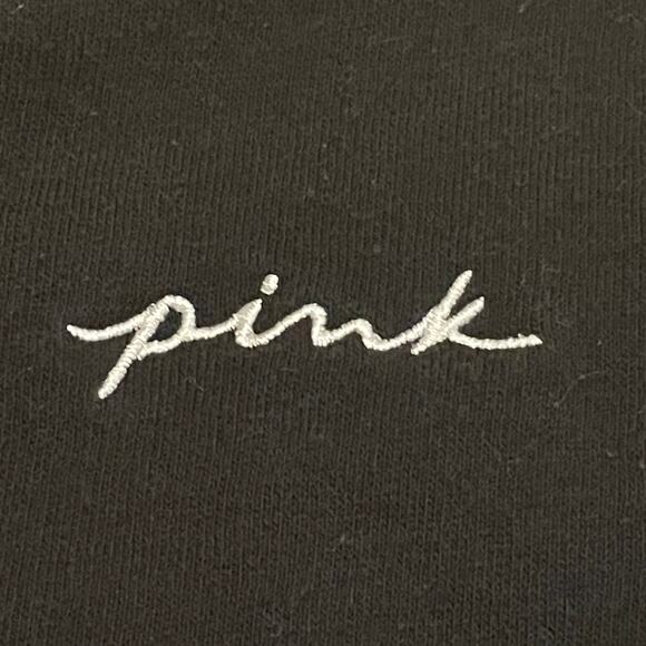 VICTORIA'S SECRET PINK XL Oversized Varsity Crew Pullover | Black Sweatshirt Top - Picture 9 of 9